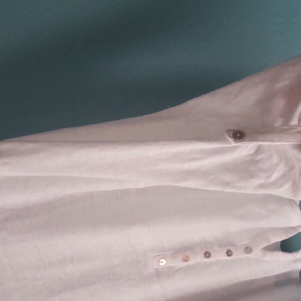 Adrienne Vittadini oversized 100% Linen white top - Picture 7 of 9